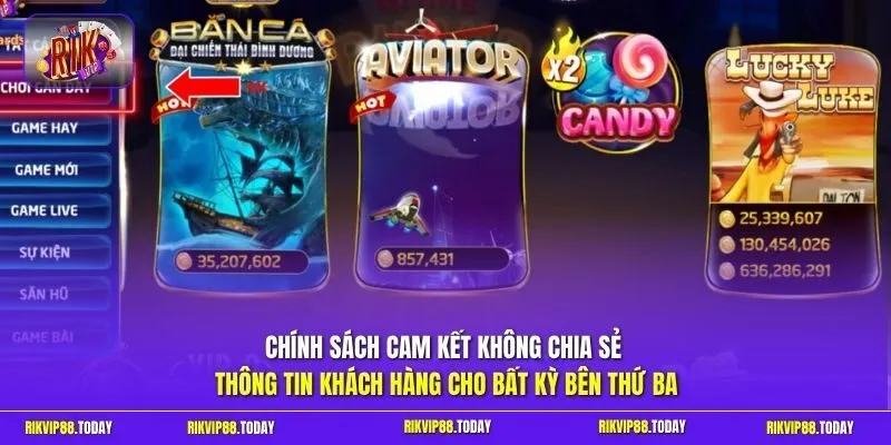 Chính sách cam kết không chia sẻ thông tin khách hàng cho bất kỳ bên thứ ba n